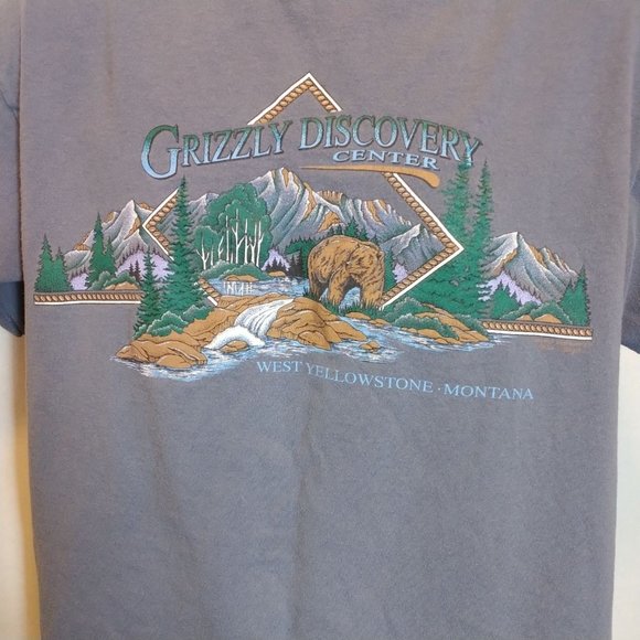 Anvil Gray Short Sleeve Shirt West Yellowstone Montana Sz. L - Picture 7 of 8